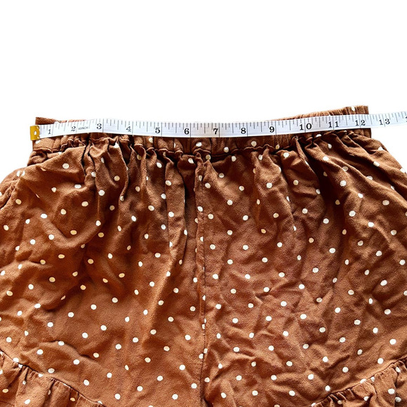 American Eagle Brown Polka Dot Ruffle Shorts Womens Size XS - Picture 6 of 8